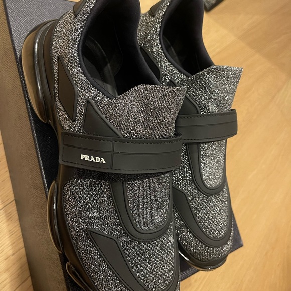 Prada Cloudbust Glitter Low-top Mesh Trainers - Picture 8 of 8